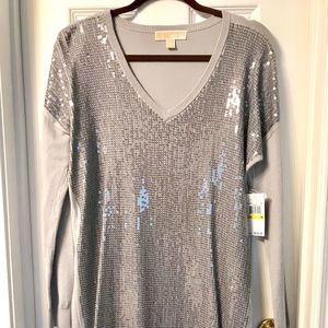 SOLD—-NWT Michael Kors Sequined Sweater Dress